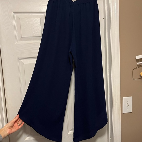 Navy Blue Flowy Pants size S - Picture 5 of 5